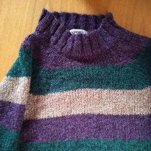 Vintage Carriage Court Striped Knit Long Sweater